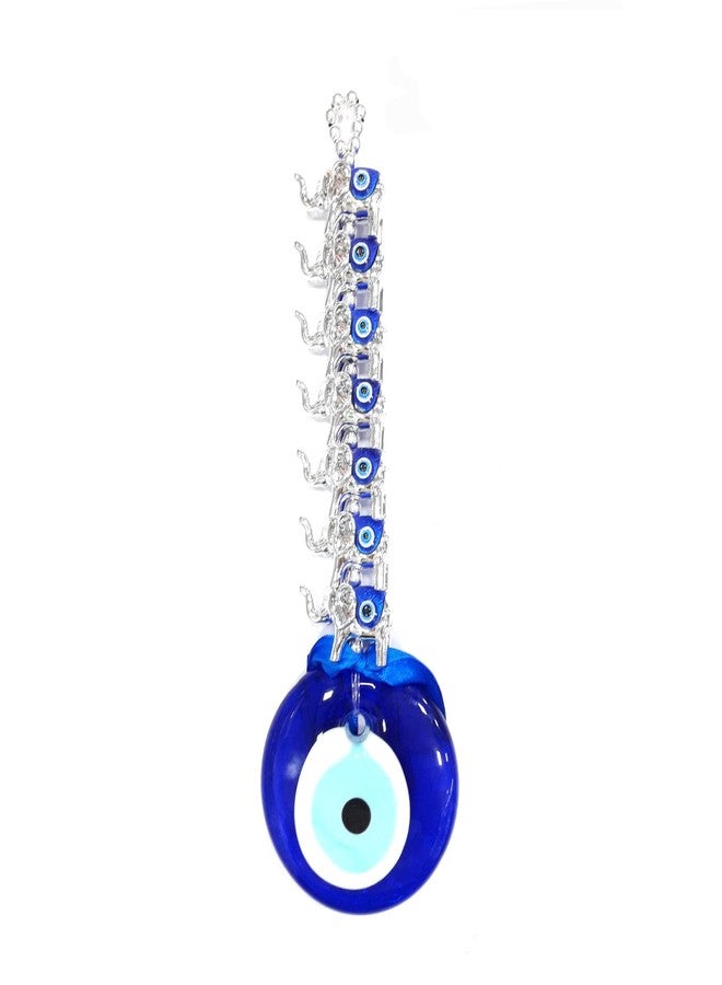 Buko Feng Shui Lucky Eye Hanging Ornaments & Charms Helps with Luck and Protection from Evil Spirit Comes with Decorative Blue Charms, Beads & Bells. (7-Elephant_Medium-DISC)